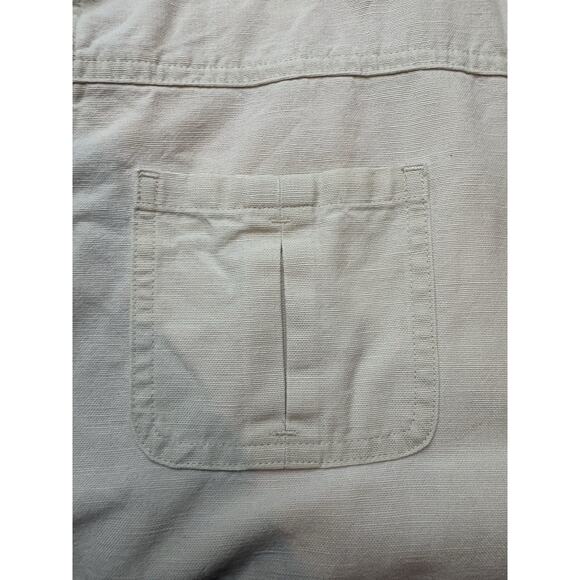 J Jill Layer Jacket Size Large Cream Lightweight Linen Tencel Blend Costal - Picture 5 of 11